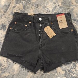 Levi's Women's Charcoal Black 501 Jean Shorts Size 27